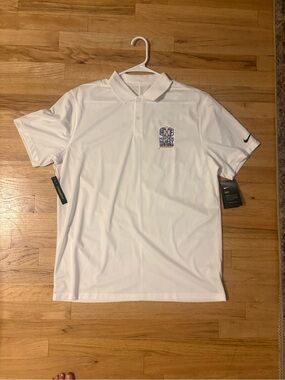 Nike Men’s White Dri-FIT Polo with Hayden Hurst Embroidery